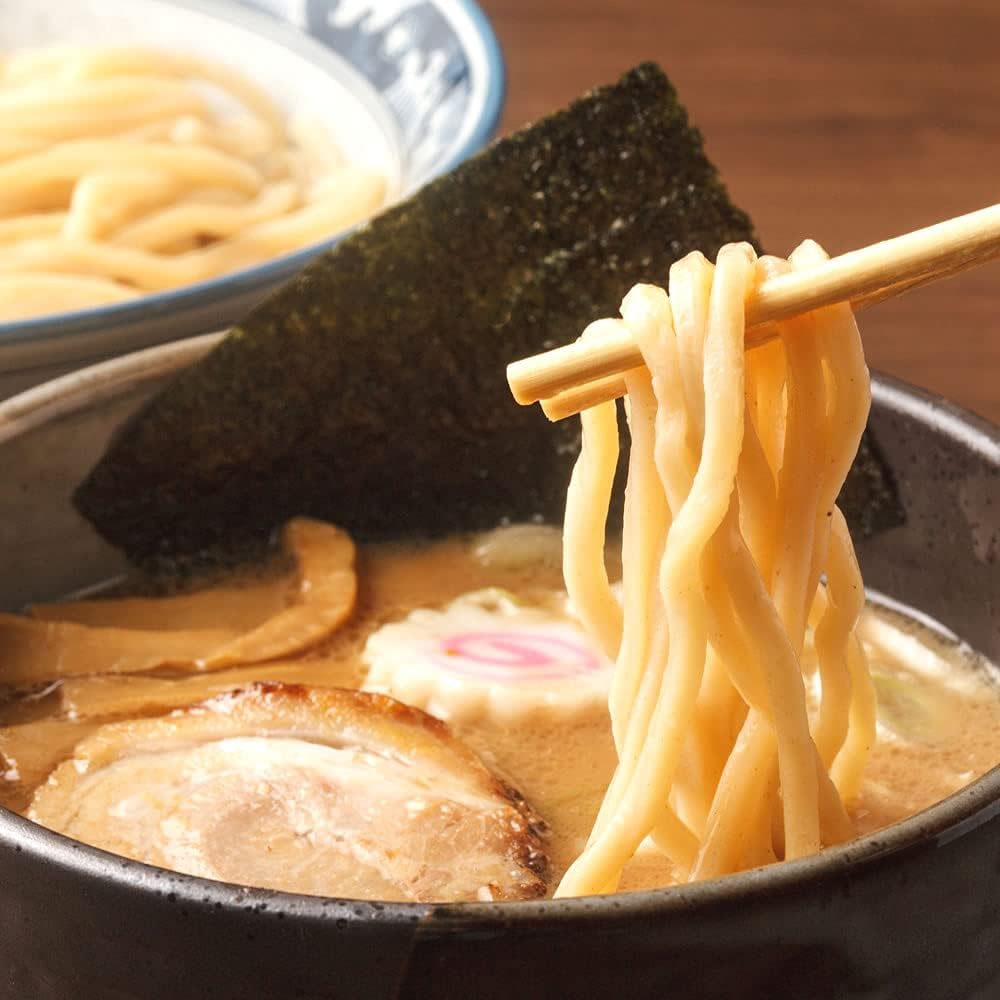 ISLAND FOODS Chiba Tsukemen Tonkotsu Seafood dipping noodles with rich sauce and seaweed garnish in a black bowl