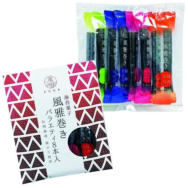 Assorted pack of seasoned and baked nuts & beans with laver, showcasing vibrant packaging and Asian-style design elements.