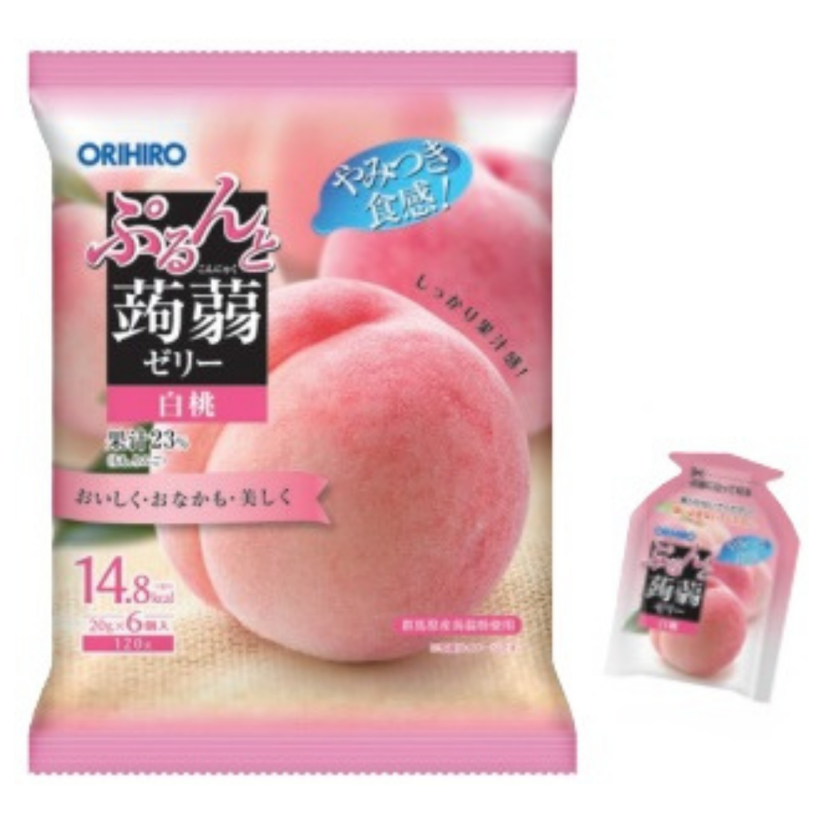 ORIHIRO Konjac Jelly Low Calorie Jelly with Fruit Juice -White Peach