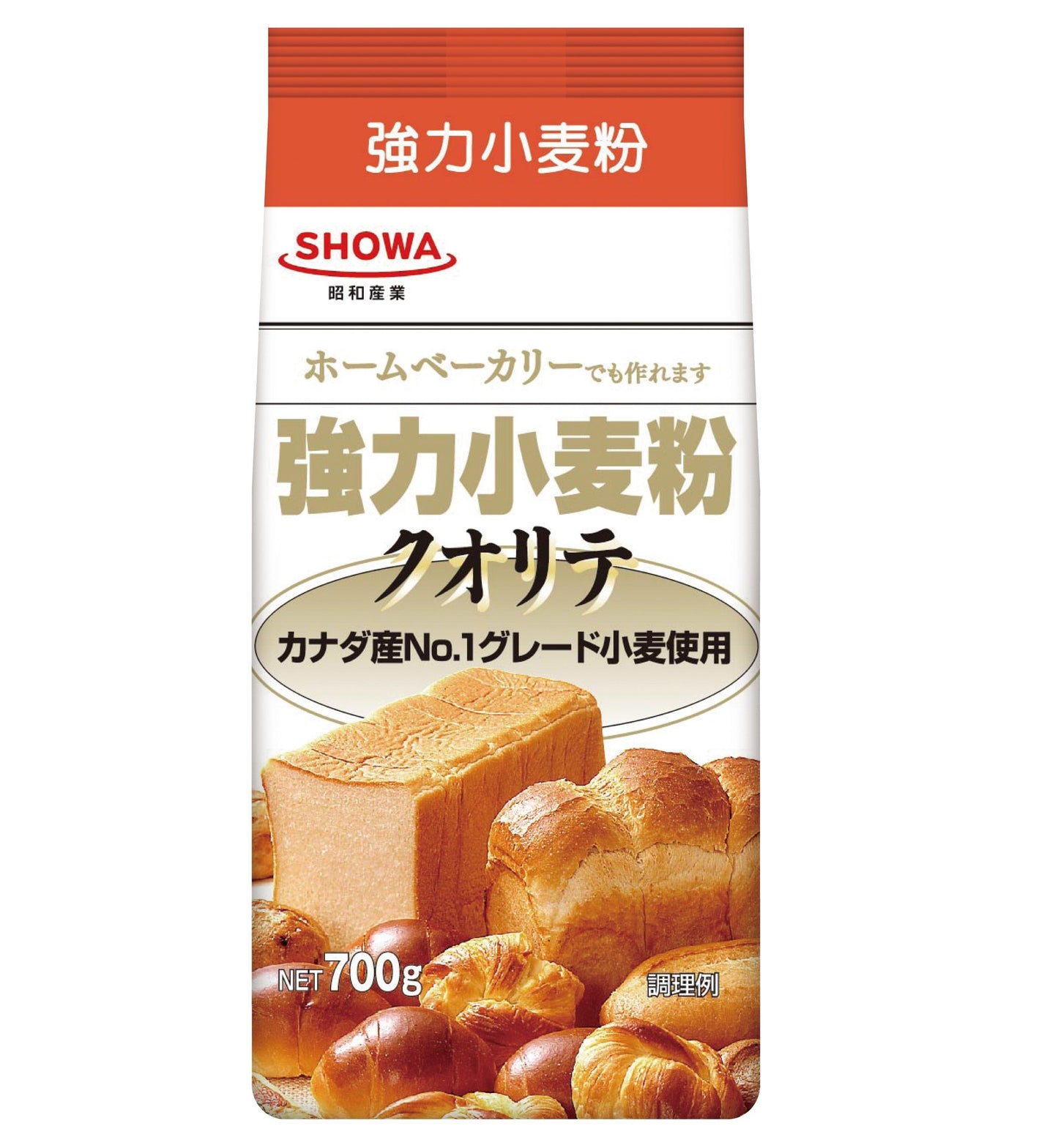 SHOWA SANGYO Qualite Japanese Bread Flour 700g package, made from high-quality Canadian wheat, suitable for bread and pizza dough.