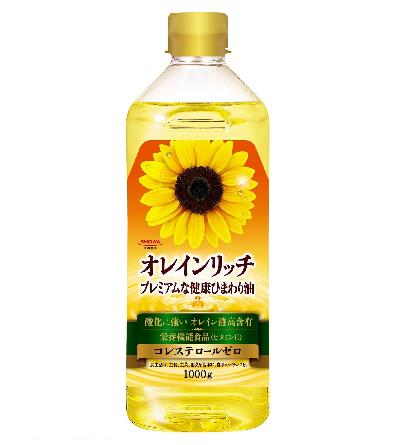 Olein Rich Sunflower Oil 1000g bottle, premium healthy oil high in oleic acid and vitamin E, ideal for cooking and dressings.
