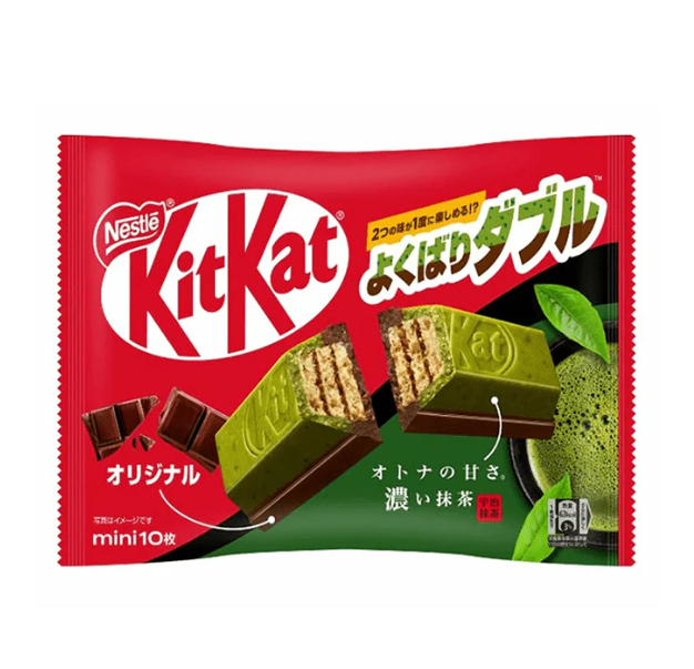 Japanese KitKat Mini Wafer Chocolate Otona no Amasa 10P with unique flavor blend, featuring dairy, wheat, and soybean allergens.
