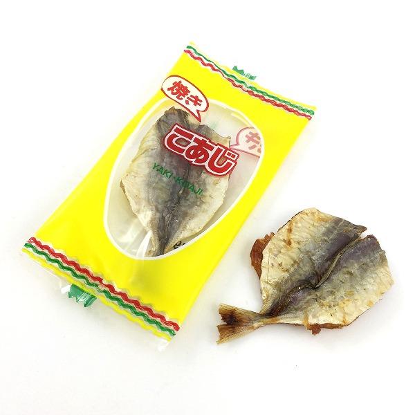 Ichiei Foods Grandma's Grilled Horse Mackerel Snack 28P, seasoned and ready to eat, shown with packaging and grilled fish pieces.