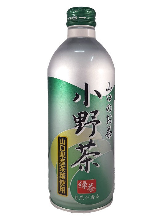 Yamaguchi no Ocha Ono Green Tea bottle with green and white label from Ono district, Ube City, Yamaguchi Prefecture.