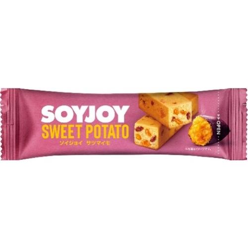 Soyjoy Sweet Potato Bar with fruit pieces, highlighting a delicious and nutritious snack option.