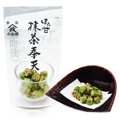Matcha Candy 80g package and bowl showcasing delicious green tea treats, embodying the subtle taste of Mukden.