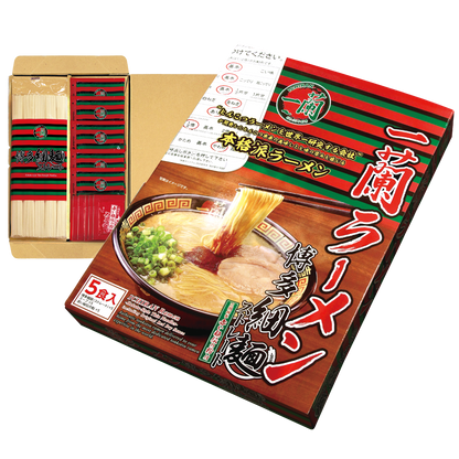 ICHIRAN Ramen Hakata Thin Noodle 5 Servings packaging showcasing authentic Japanese noodles and soup