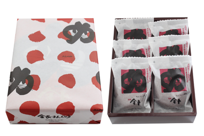 ICHIIOKA SEIKA Chocolate and White Bean Bun box with individually wrapped buns, a traditional Tokushima confectionery in elegant packaging.