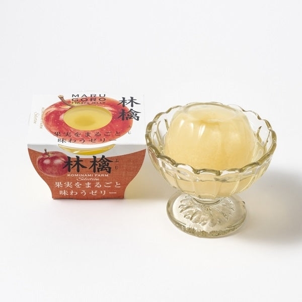 Alt Tag: Marugoto Jelly Fruit featuring whole apple in sweet gelatin, packaged for freshness.
