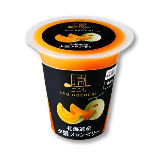 Ryo Gocochi Hokkaido Yubari Melon Jelly, a premium dessert with a rich aroma, featuring Yubari melon juice, representative of Hokkaido.