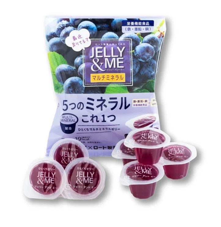 JELLY&ME Multi-mineral Grape Jelly 7P with iron, zinc, copper, calcium, and magnesium, made from grape juice, no common allergens.