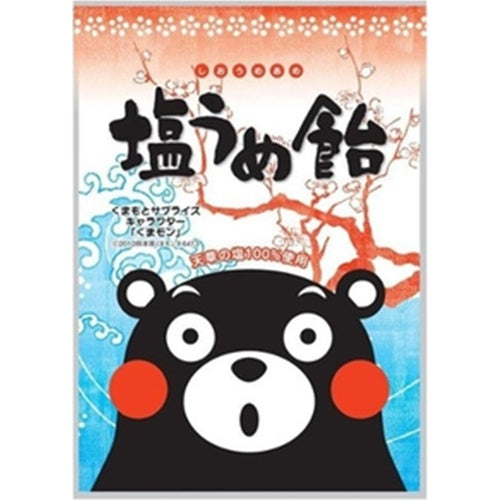 Packaging of Kumamon Salted Ume Candy featuring Kumamon mascot, made with 100% Amakusa salt, gently sweet and sour taste.