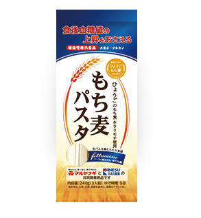 Kirarimochi Pearl Barley Noodles 240g Package, lowers postprandial glucose, made in Hyogo, contains wheat allergens.