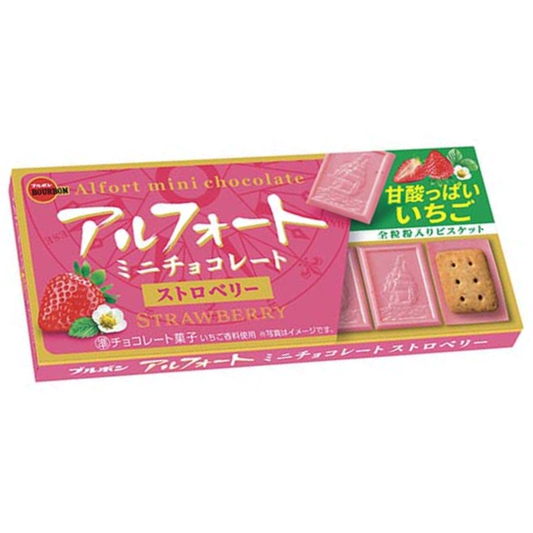 BOURBON Alfort Mini Chocolate & Biscuit (Strawberry) 12P