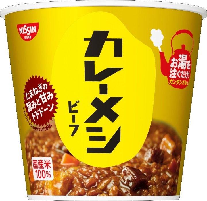 Nissin Curry-Meshi Beef Instant Curry Rice Cup, featuring rich beef flavor, quick preparation, and authentic Japanese curry experience.