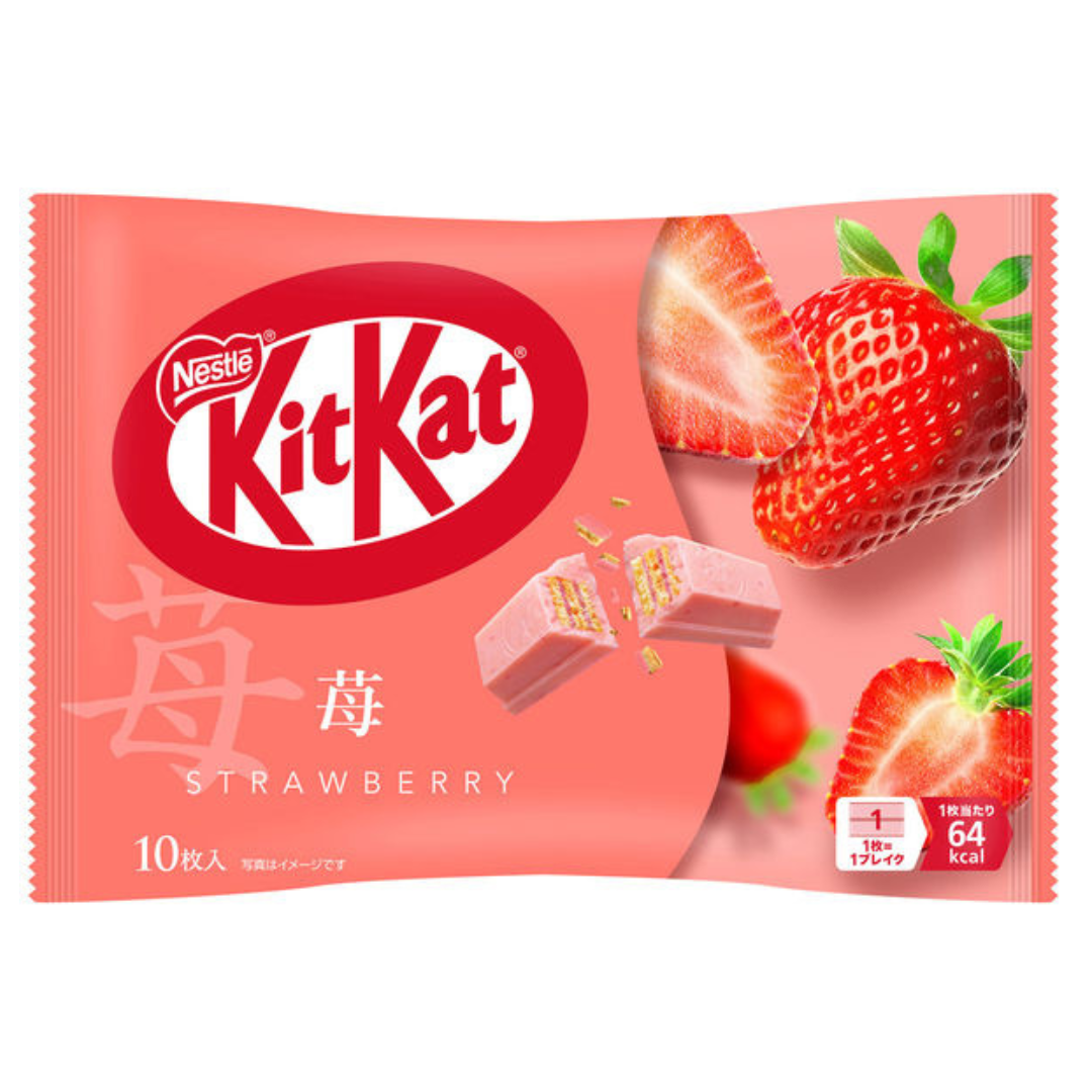雀巢日本奇巧迷你威化巧克力：草莓口味