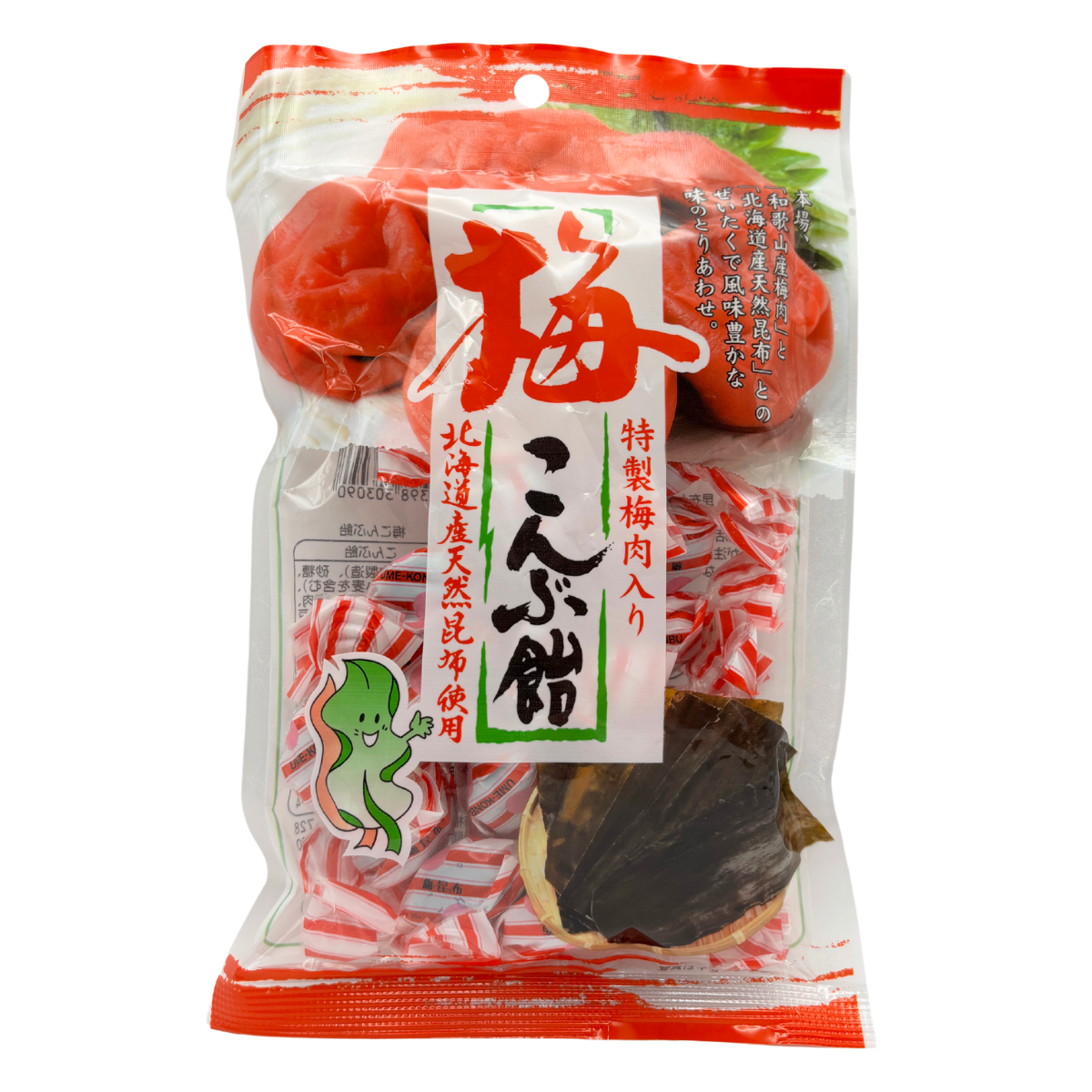 NANIWA SEIKA Ume Kombu Ame candy pack with plum and kelp flavors.