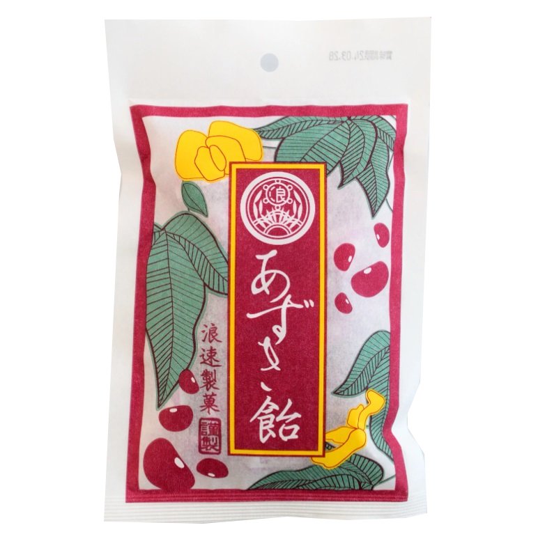 Naniwa Seika Azuki-Flavored Japanese Kelp Candy, packaged in a colorful bag featuring traditional Japanese design motifs.