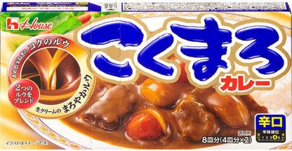 House Kokumaro Curry Roux packaging for 8 dishes, highlighting rich onion and mild cream roux blend. Contains wheat, dairy, soybean, sesame.