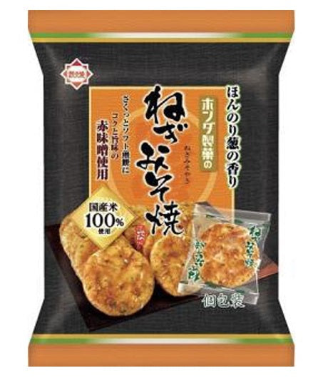 HONDA SEIKA Negi green onion miso rice crackers in 70g packaging with red miso flavor and leek aroma.