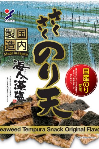 Japanese Crunchy Nori-ten Seaweed Snack Package with Scenic Background