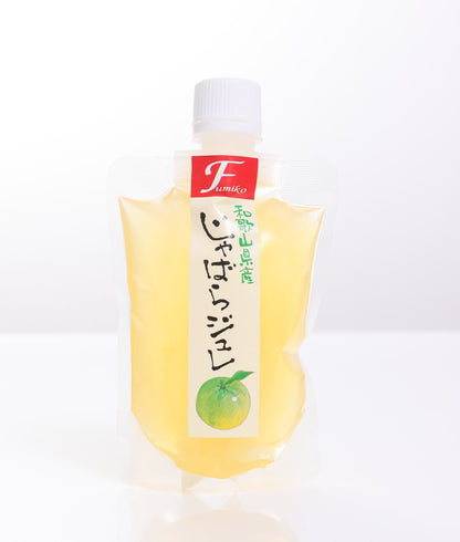 Fumiko Nouen fruit jelly gel in a pouch, featuring Jabara citrus flavor from Wakayama Prefecture, with a fruity and sour taste.