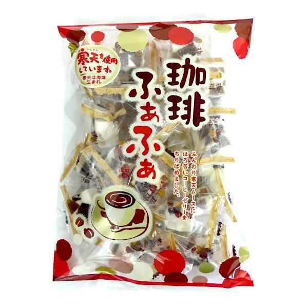TSUYAMAYA SEIKA Coffee Fa-fa Jelly 210g, soft agar mousse and bittersweet coffee jelly, packaged snack with soy and egg allergens.