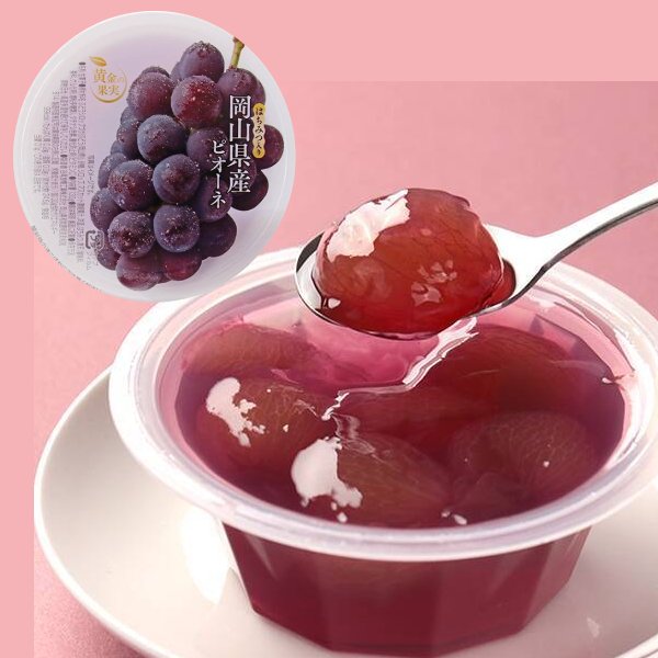 Pione Grape Honey Jelly from Ohgon no Kajitsu, featuring jellied fruit pulp from Okayama and a gentle, sweet flavor.