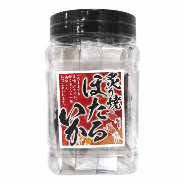 Jar of Grilled Firefly Squid (Aburi-yaki Flavor) from Ichi-Ei Foods, featuring vibrant Japanese packaging highlighting the flavor.