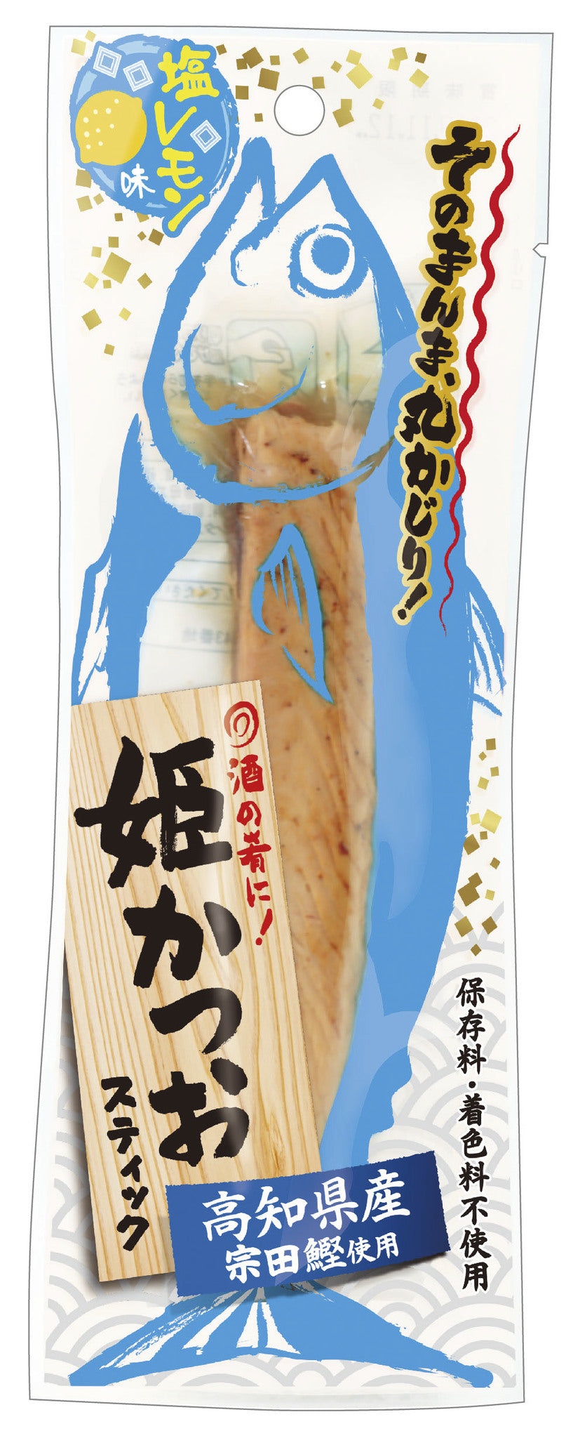 Seasoned Bonito Stick in eco-friendly packaging, featuring authentic fish flavor. Ideal for salads, pasta, pizza, no preservatives added.