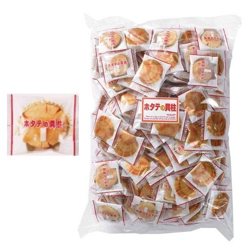 Bag of Flavors from the Sea Rice Cracker Set featuring individual scallop adductor muscle flavored crackers.