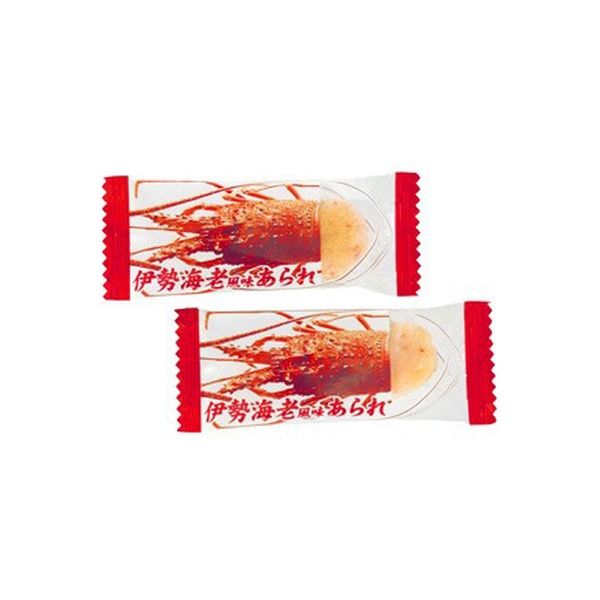 Japanese spiny lobster rice crackers individually wrapped with lobster design, flavored with powdered spiny lobster, allergen: shrimp, soybean.