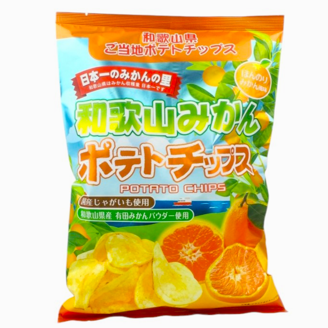 Wakayama Orange Potato Chips, Arita mandarin flavor, Japanese kettle fried, unique sour and salty taste, 100g package