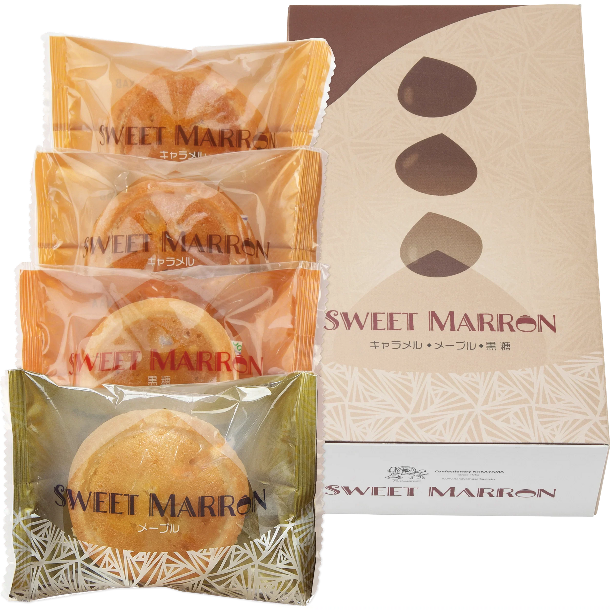 Alt Tag: Sweet Marron Tart with chestnuts, brown sugar, maple, and caramel in packaging display.