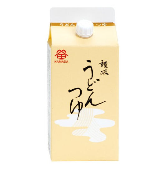 Udon Tsuyu Soup Base 200ml carton made with dried sardines from Ibukijima, perfect for Sanuki udon, contains wheat, soy, fish.