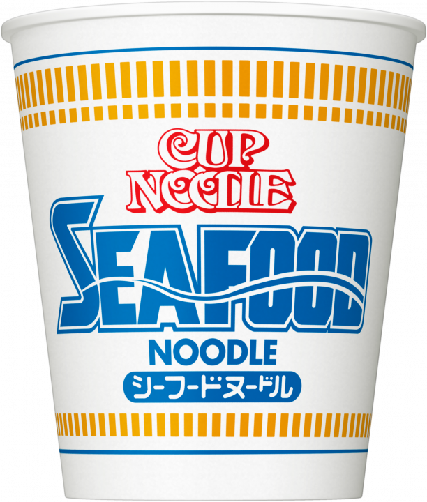Nissin Cup Noodle Seafood with smooth noodles and rich pork and seafood soup. Common allergens: wheat, egg, dairy, crab, pork, squid.