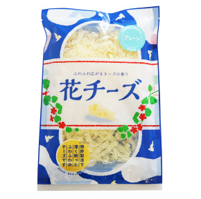 OHGIYA SHOKUHIN Ultra-thin and fluffy Hana Cheese packaging displaying product in blue and white design.