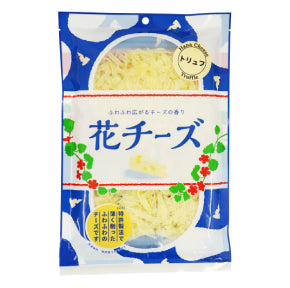 OHGIYA SHOKUHIN Ultra-thin Hana Cheese in blue packaging with Japanese text and floral design, resembling dried bonito flakes.