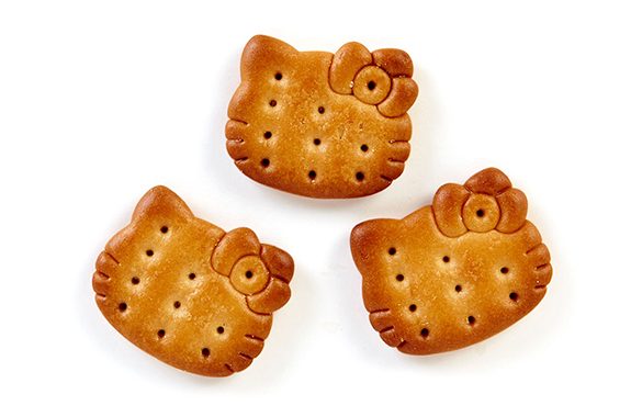 Millet Biscuit Hello Kitty shape, savory cookies with crunchy texture, light saltiness and sweetness, perfect snack, wheat allergen.