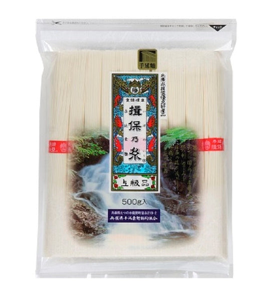 Tenobe Somen Ibo no ito Jokyuhin, hand-pulled Japanese somen noodles, traditional craftsmanship, 500g package