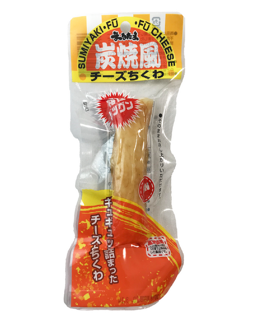 Marutama Suisan Sumiyaki Style Cheese Chikuwa Fish Cake packaging with Japanese text, featuring a creamy cheese filling.