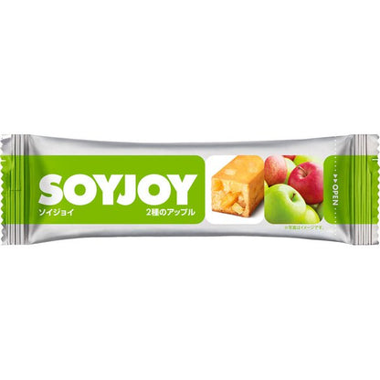 Soyjoy soy bar with apple and pineapple, featuring figs and raisins for a moist, fruit-filled flavor, perfect for a healthy snack.