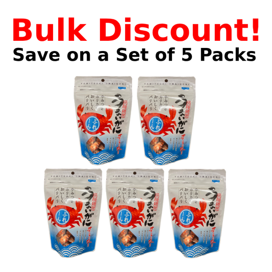 Umaigani Baby Crab Snacks 5-Pack with Bulk Discount Offer