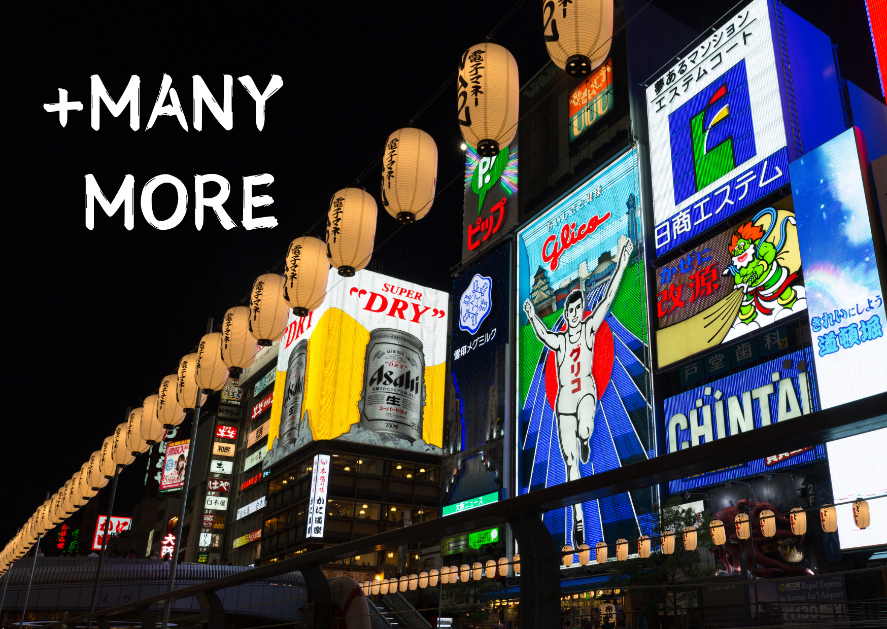 Vibrant Osaka street with neon signs, highlighting the energetic city vibe and cultural attractions.